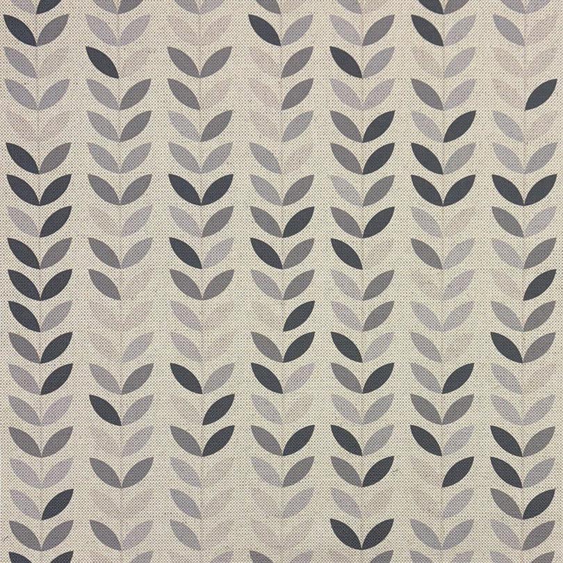 Stockholm Leaf Pewter upholstery fabric – elegant grey-toned fabric for furniture upholstery.