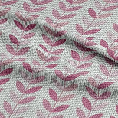 Pink heavy-duty upholstery fabric – modern leaf pattern for sofas and chairs.