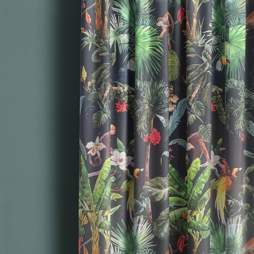 Sumatra Jungle - Amazon Jungle Animal Curtain Fabric Linen