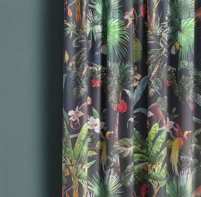 Sumatra Jungle - Amazon Jungle Animal Curtain Fabric Linen