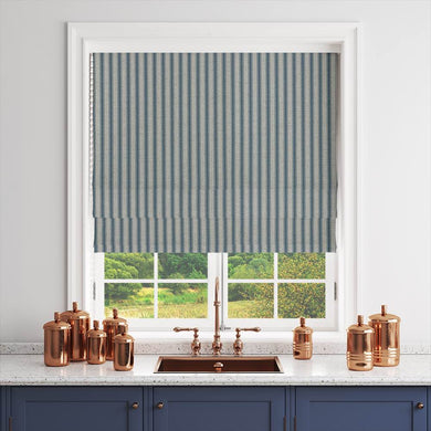 Tetbury Wedgewood - Printed Ticking Curtain Fabric