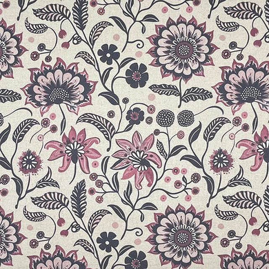 Tisya Augbergine - Floral Crewel Upholstery Fabric