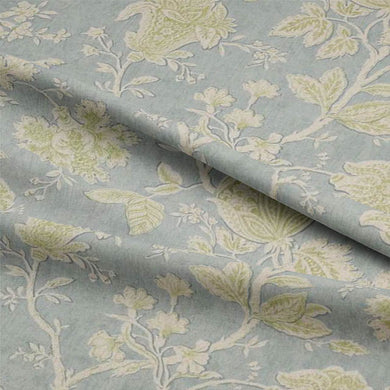 Colefax & Fowler Wyndham Linen F2622/07 1.6m Roll End - Aqua/Green