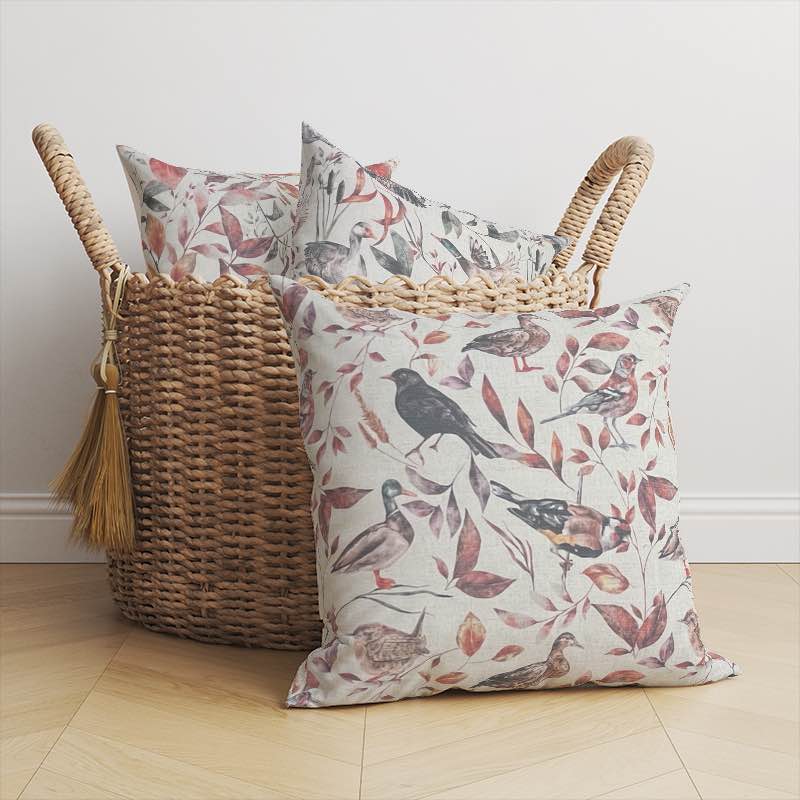 Woodland Birds - Autumn Bird Cushion Fabric