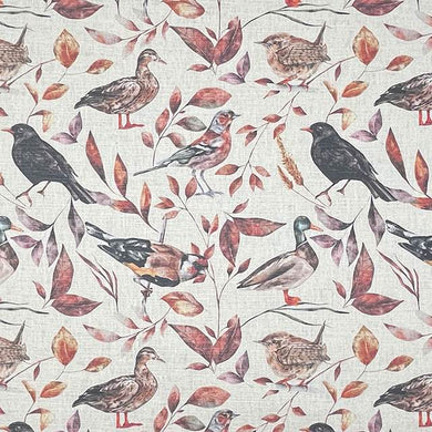 Woodland Birds - Autumn Bird Curtain Fabric