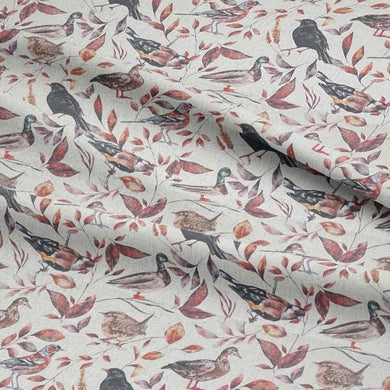 Woodland Bird - Autumn Bird Curtain Fabric For Sale