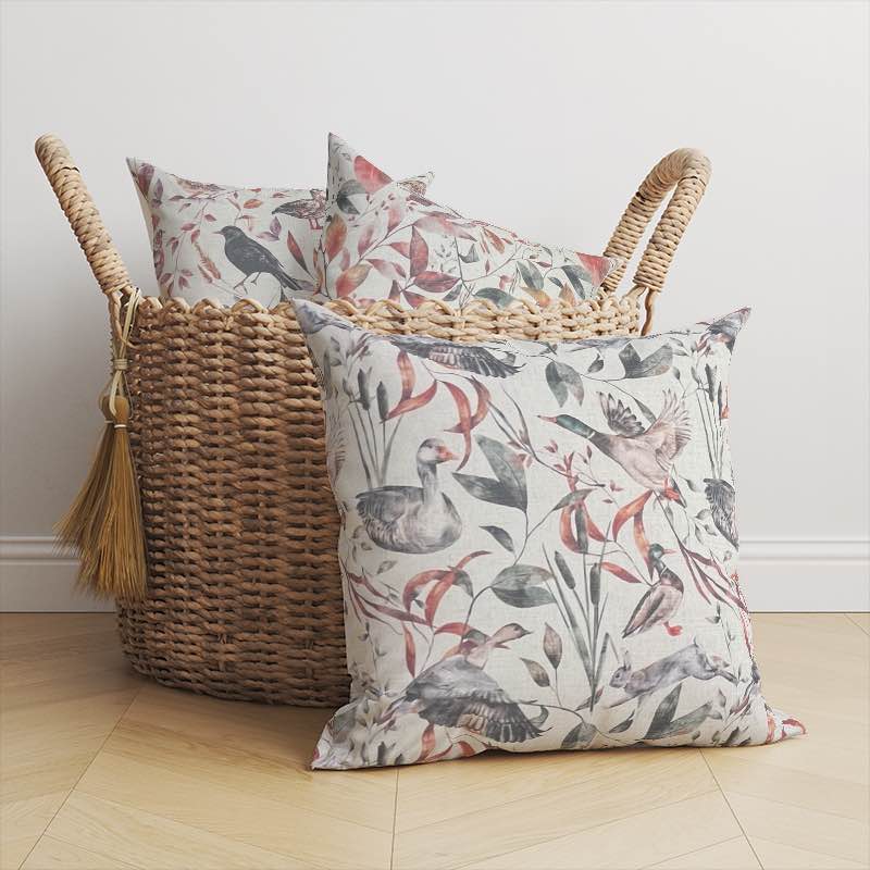 Woodland Flock - Autumn Leaf Cushion Fabric