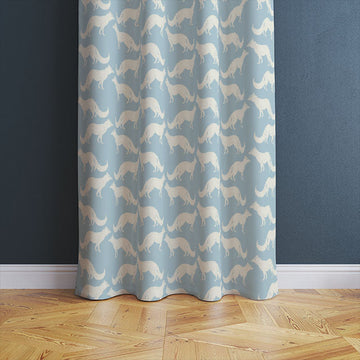 Foxy Linen Curtain Fabric - Sky Blue - Olivia Florence