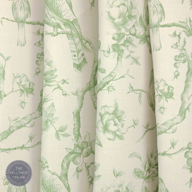 Buie Plaid Linen Curtain Fabric - Green